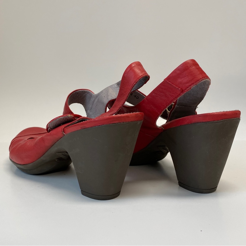Wonders Mary Jane Heels, Red Leather - Picture 3 of 5
